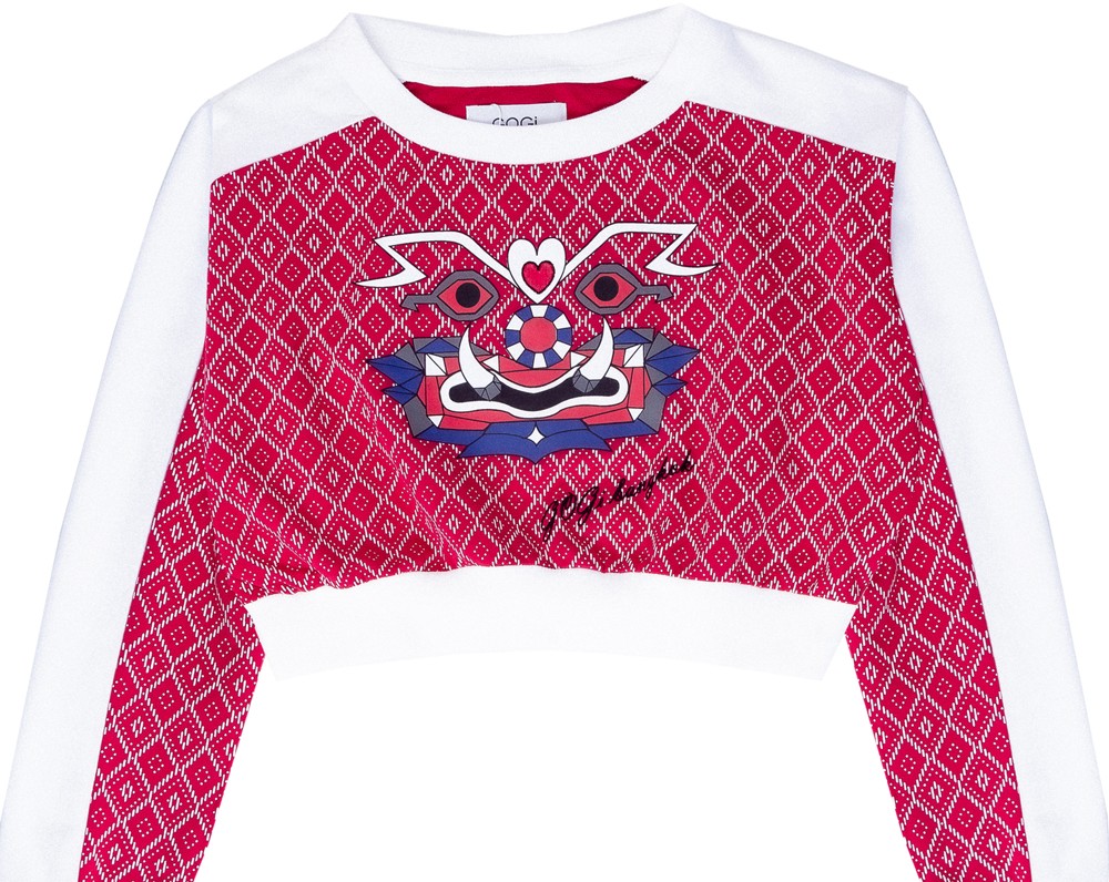 Mudmee Cropped Sweater in Red